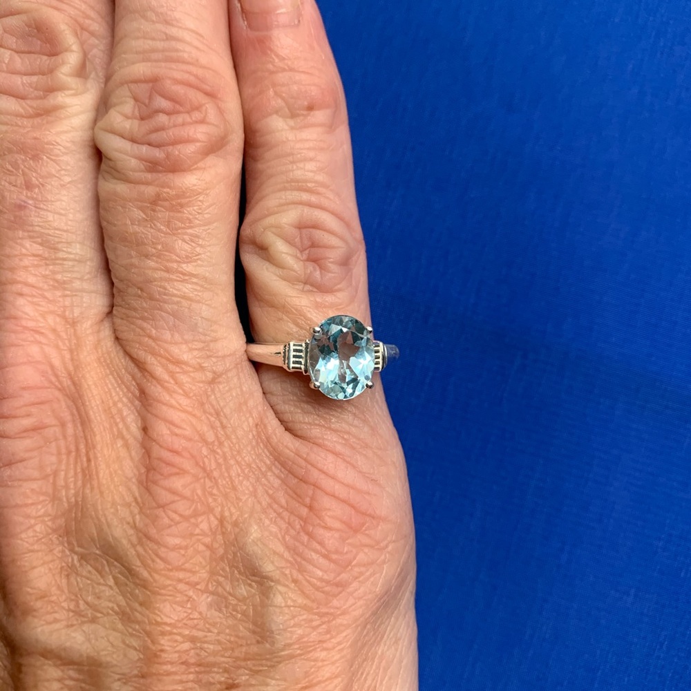 NWT Sky Blue Topaz Solitaire Ring  Sterling Silver